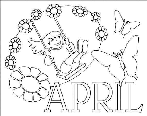 571x450 April Coloring Pages Printable Happy April Spring Coloring Sheet