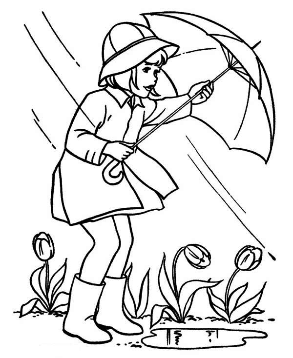 600x734 April Shower Before Springtime Coloring Page