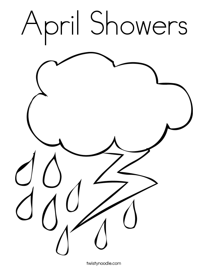 685x886 April Showers Coloring Page