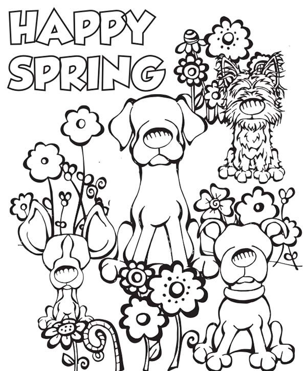 600x725 Winsome Ideas Spring Coloring Pages Printable Happy