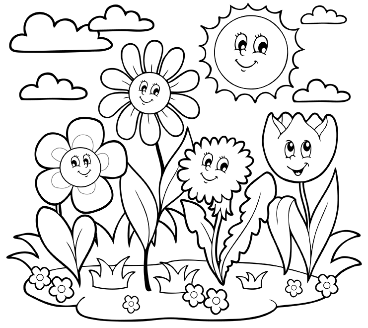 741x660 April Coloring Pages