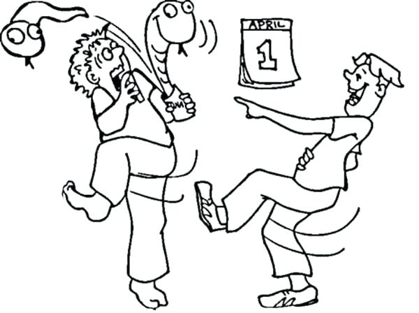 April Coloring Pages Fools Getting Surprised On Fools Day Coloring 600x448 April Coloring Pages Fools Getting Surprised On Fools Day Coloring