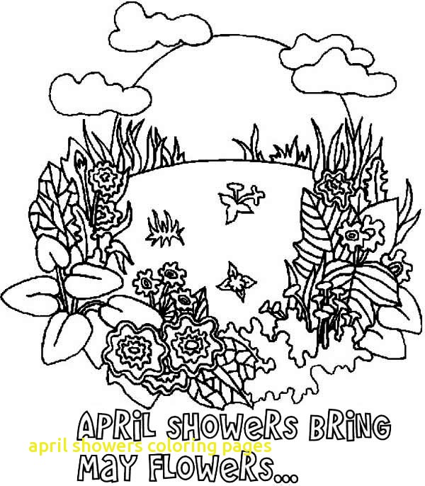 600x686 April Showers Coloring Pages With Bring May Flowers