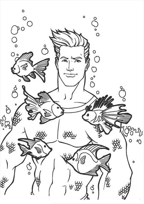Aquaman Taking Care Sea Fish Coloring Pages Batch Coloring 600x848 Aquaman Taking Care Sea Fish Coloring Pages Batch Coloring