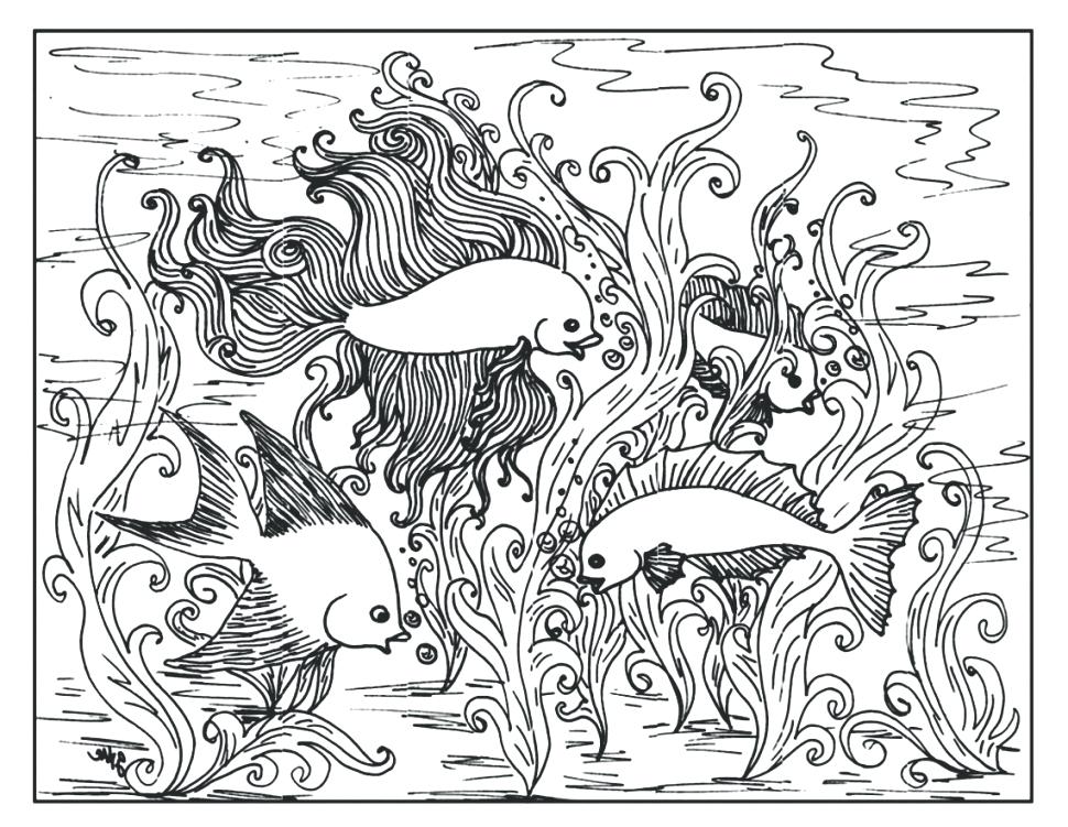 970x751 Aquarium Coloring Page Free Coloring Page Difficult An Aquarium