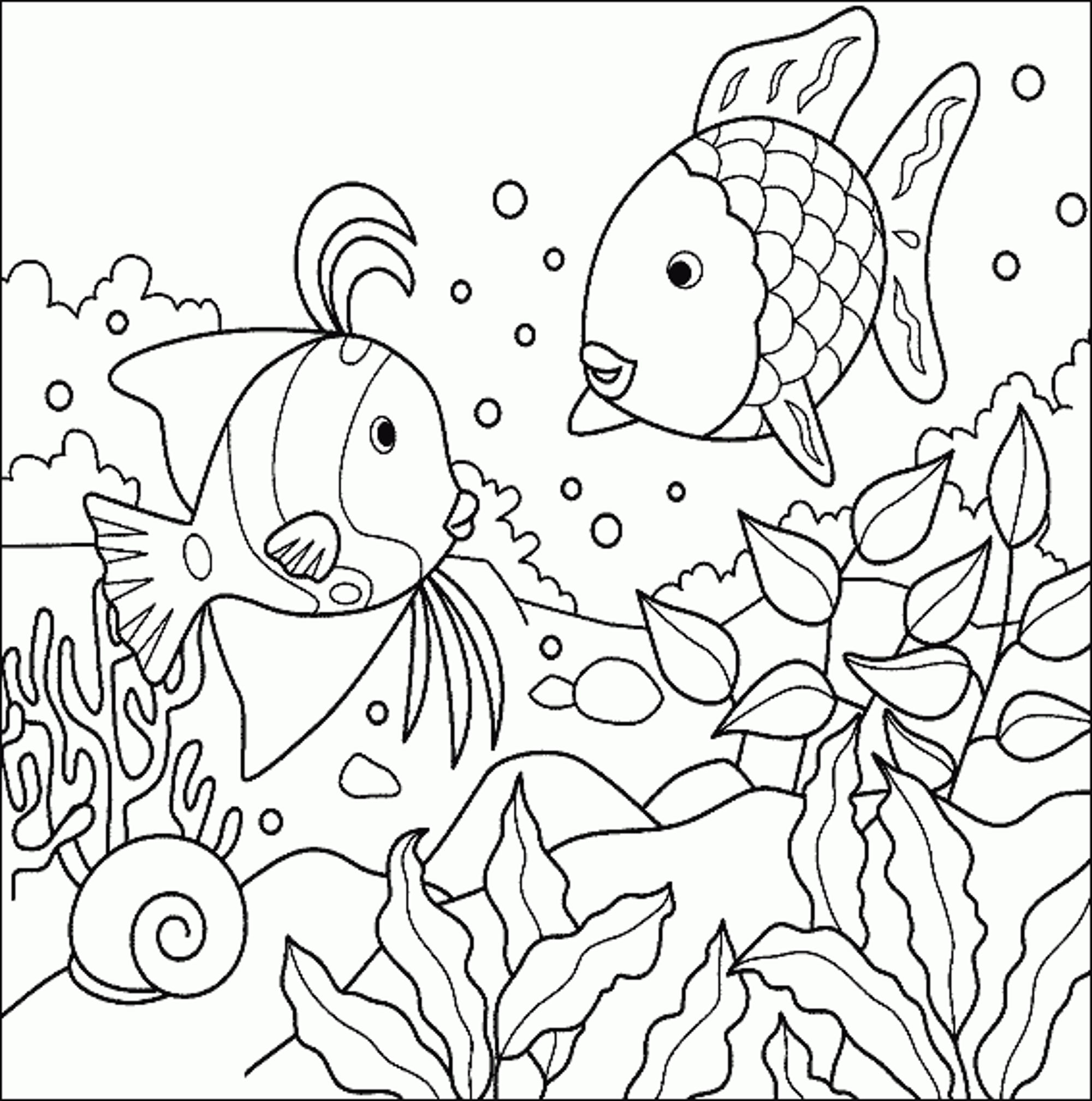 Ocean Animals Coloring Pages 2000x2018 Ocean Animals Coloring Pages