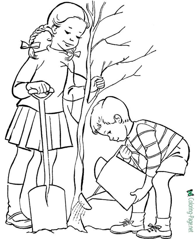 670x820 Arbor Day Coloring Pages