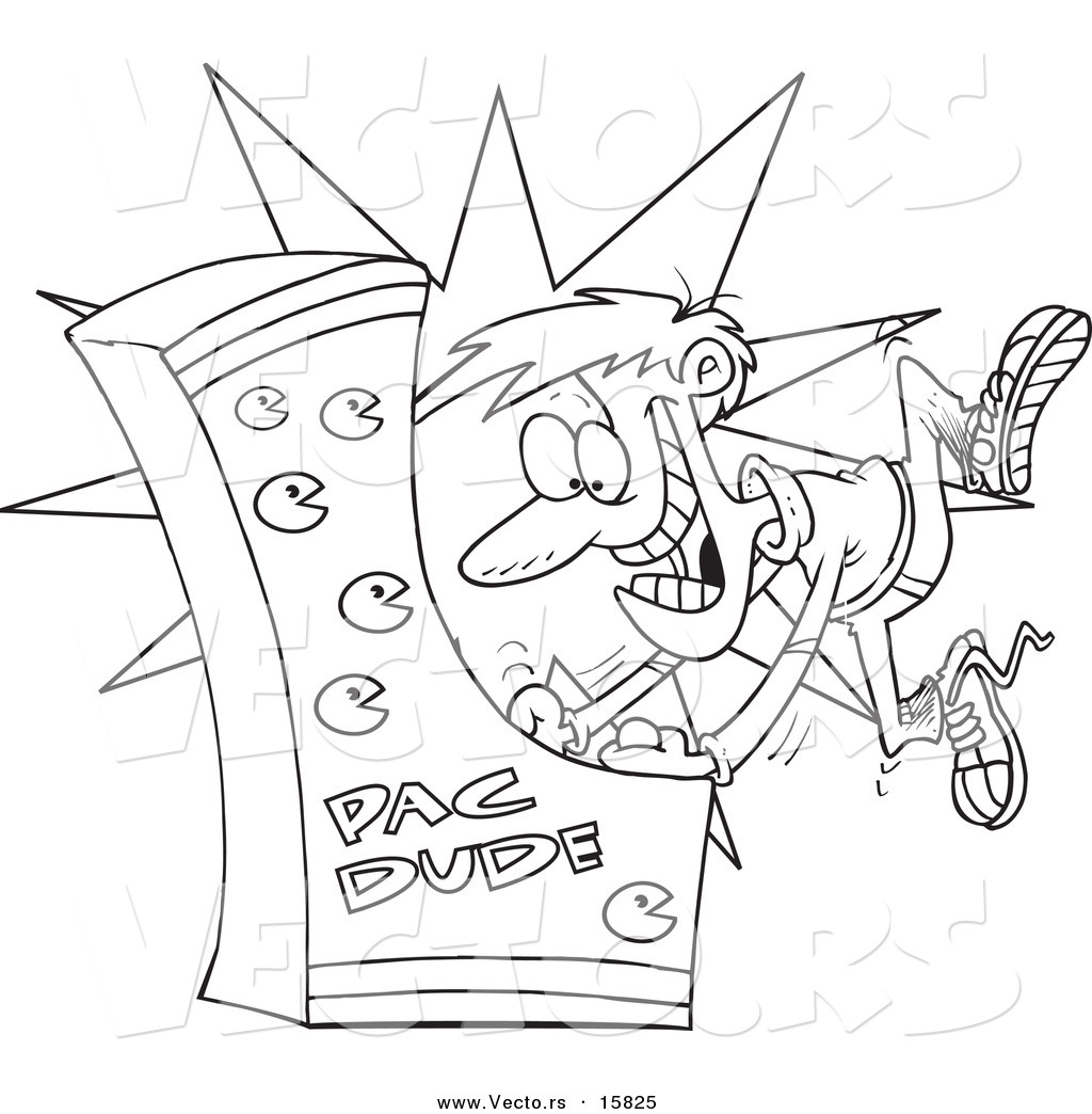 1024x1044 Vector Of A Cartoon Man Playing An Arcade Game