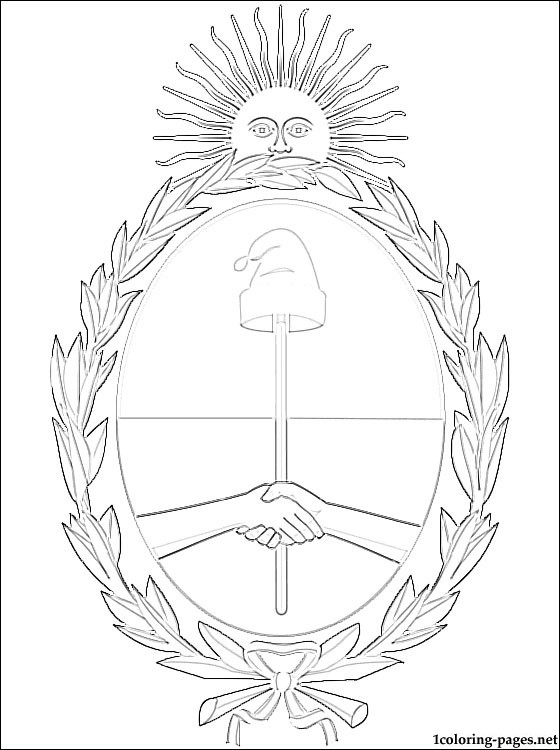 Argentina's Coat Of Arms Coloring Page Coloring Pages 560x750 Argentina's Coat Of Arms Coloring Page Coloring Pages