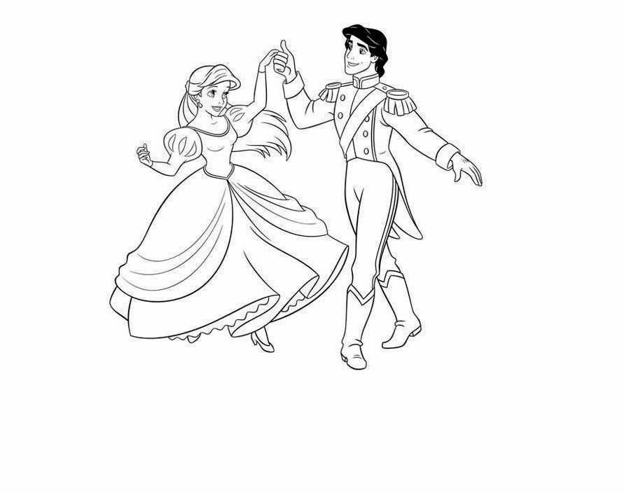 891x704 Ariel And Prince Eric Coloring Pages To Download And Print For Free