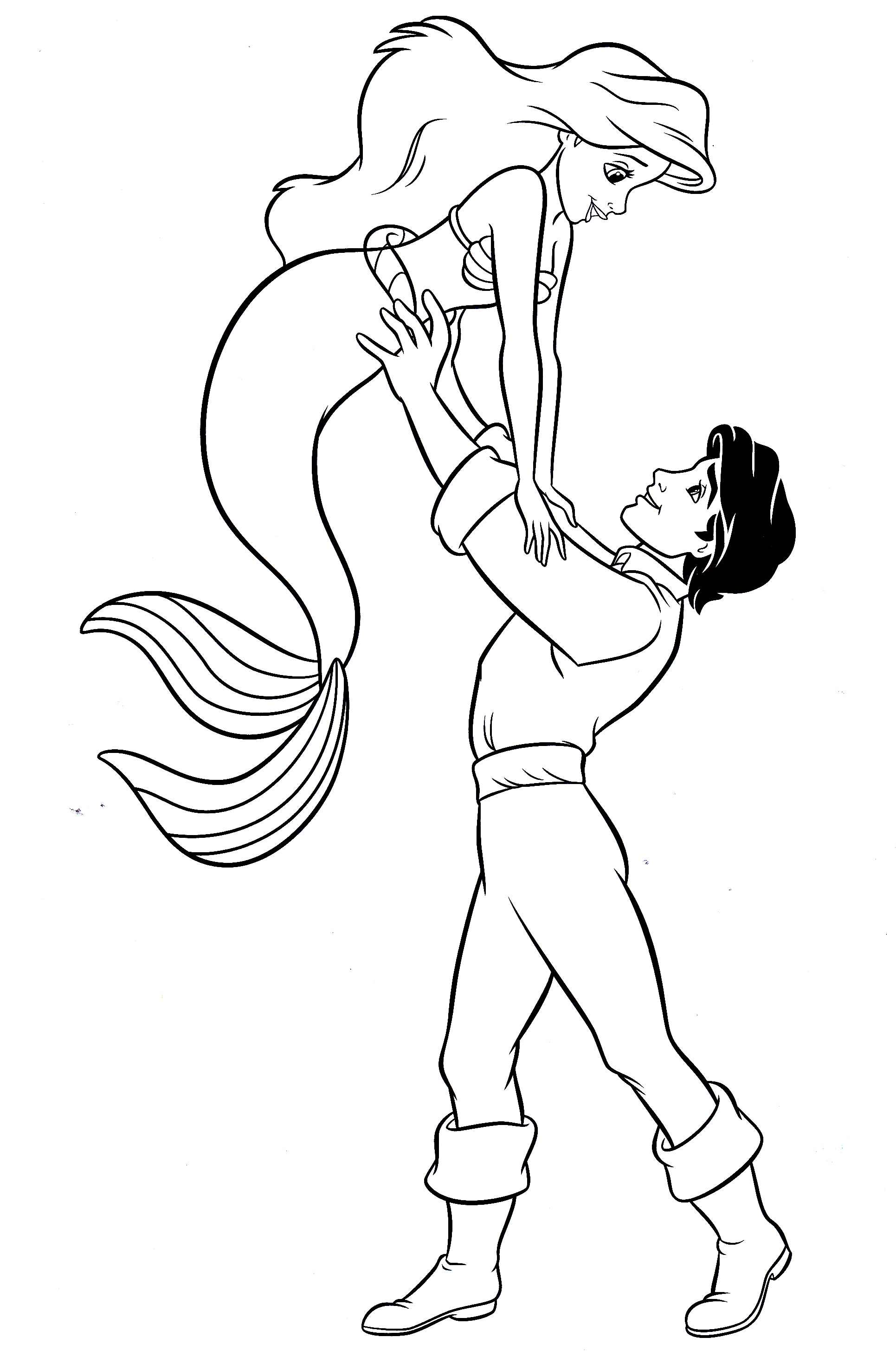 1931x2938 Princess Ariel Amp Prince Eric Coloring Pages Tori's Quince