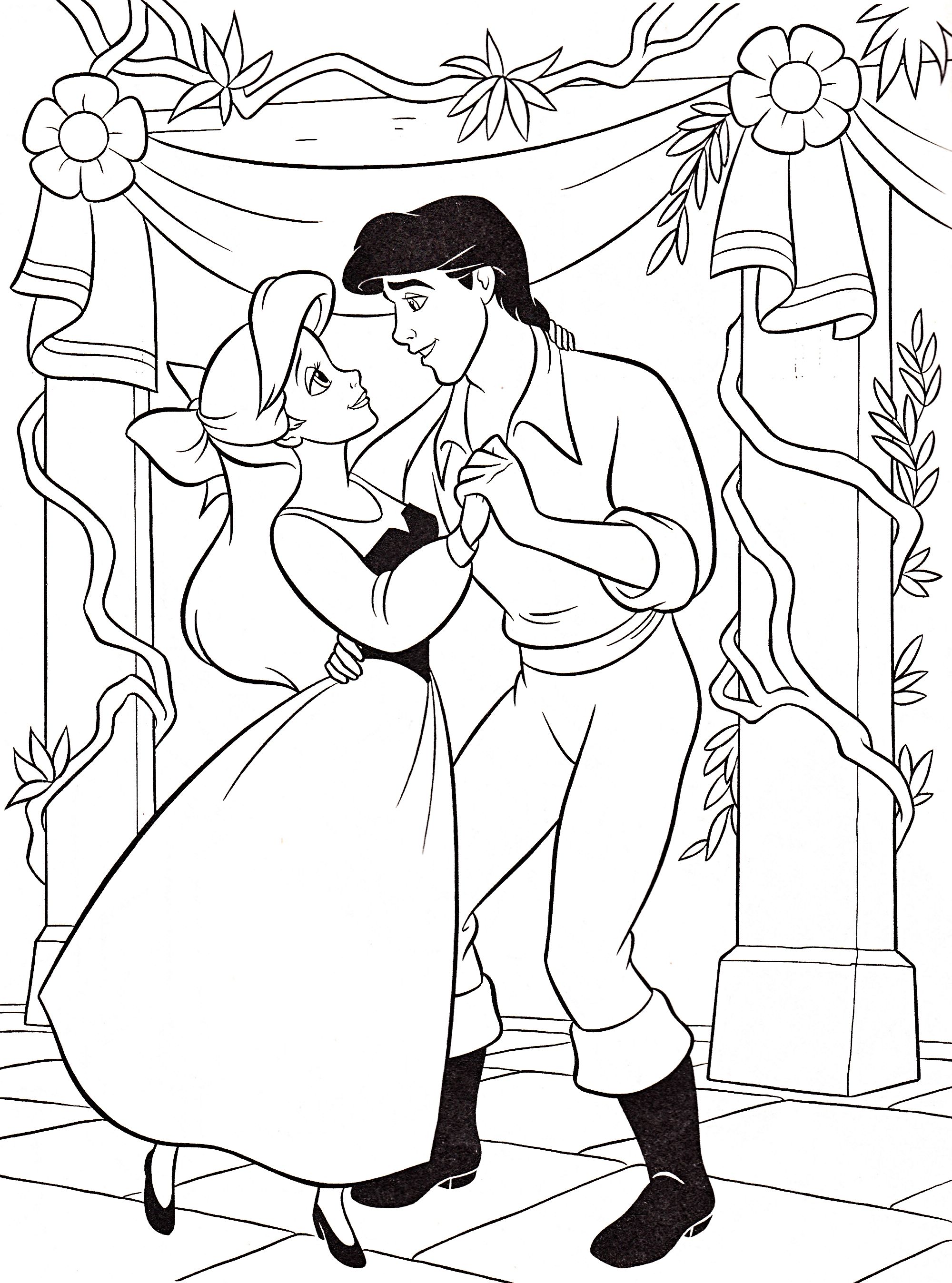 2000x2696 Walt Disney Coloring Pages Princess Ariel Amp Prince Eric