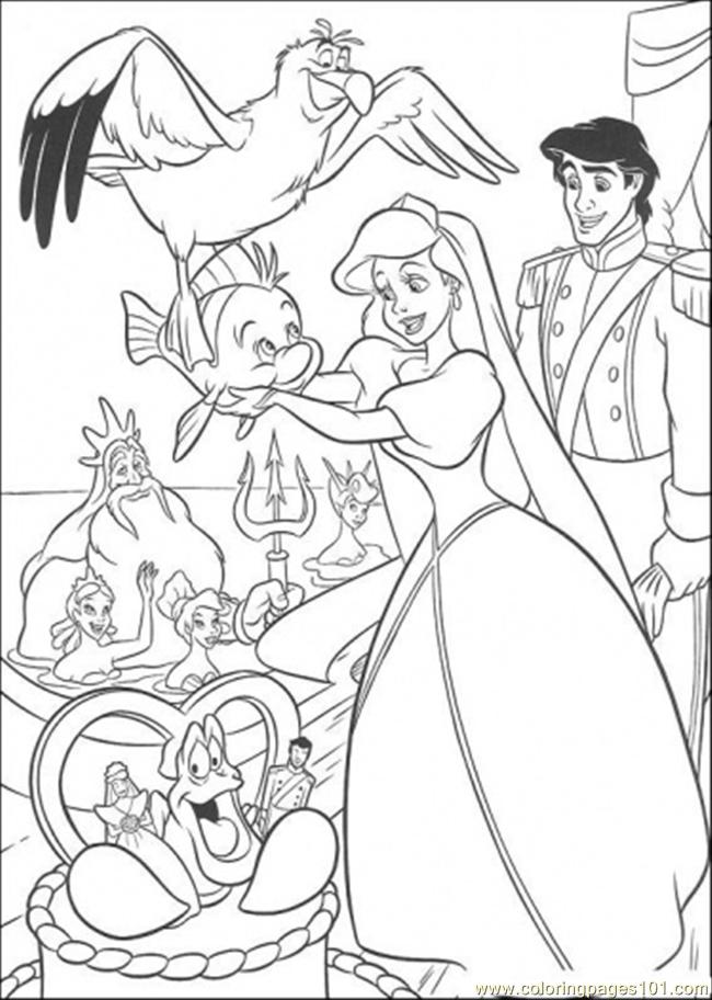 650x912 Wedding Ceremony Of Ariel And Eric Coloring Page