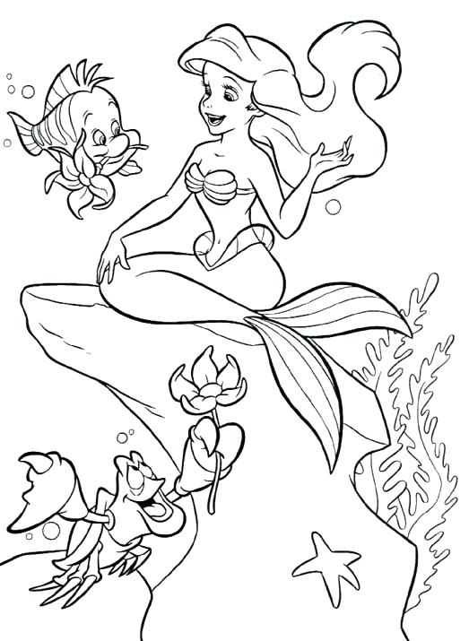 Sebastian Coloring Pages Little Mermaid With Her Friends Flounder 523x715 Sebastian Coloring Pages Little Mermaid With Her Friends Flounder
