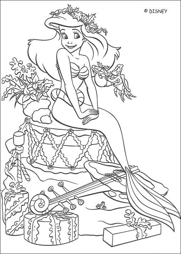 Ariel, Flounder And Sebastian Coloring Pages 607x850 Ariel, Flounder And Sebastian Coloring Pages