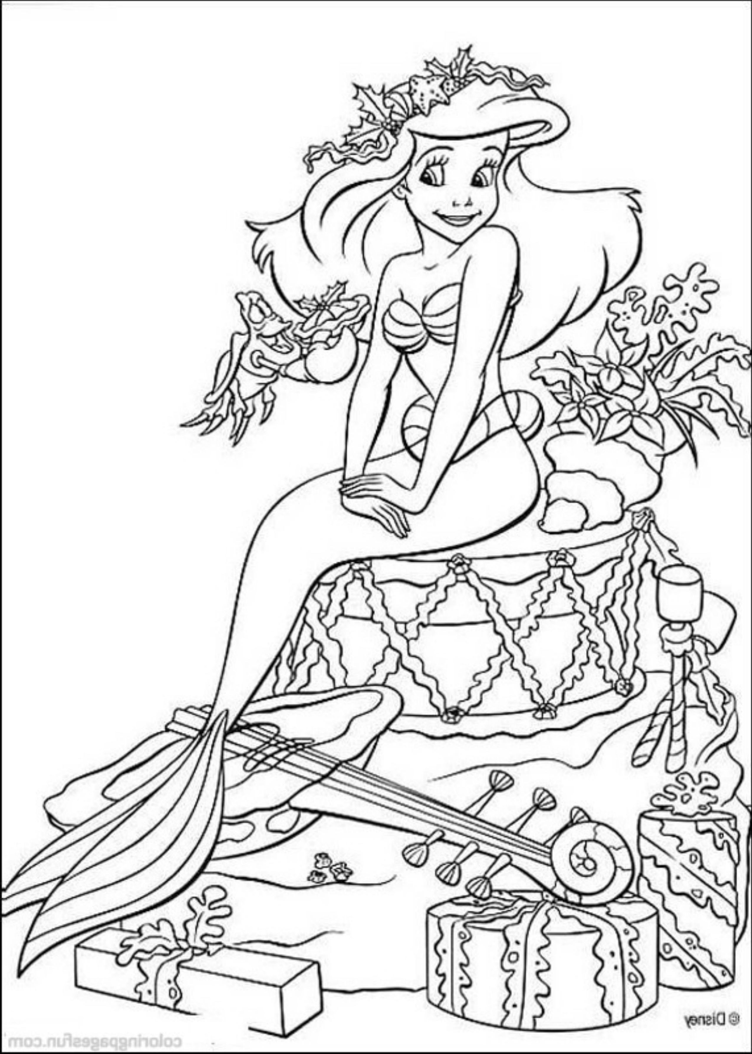 2551x3574 Mermaid Coloring Pages For Christmas