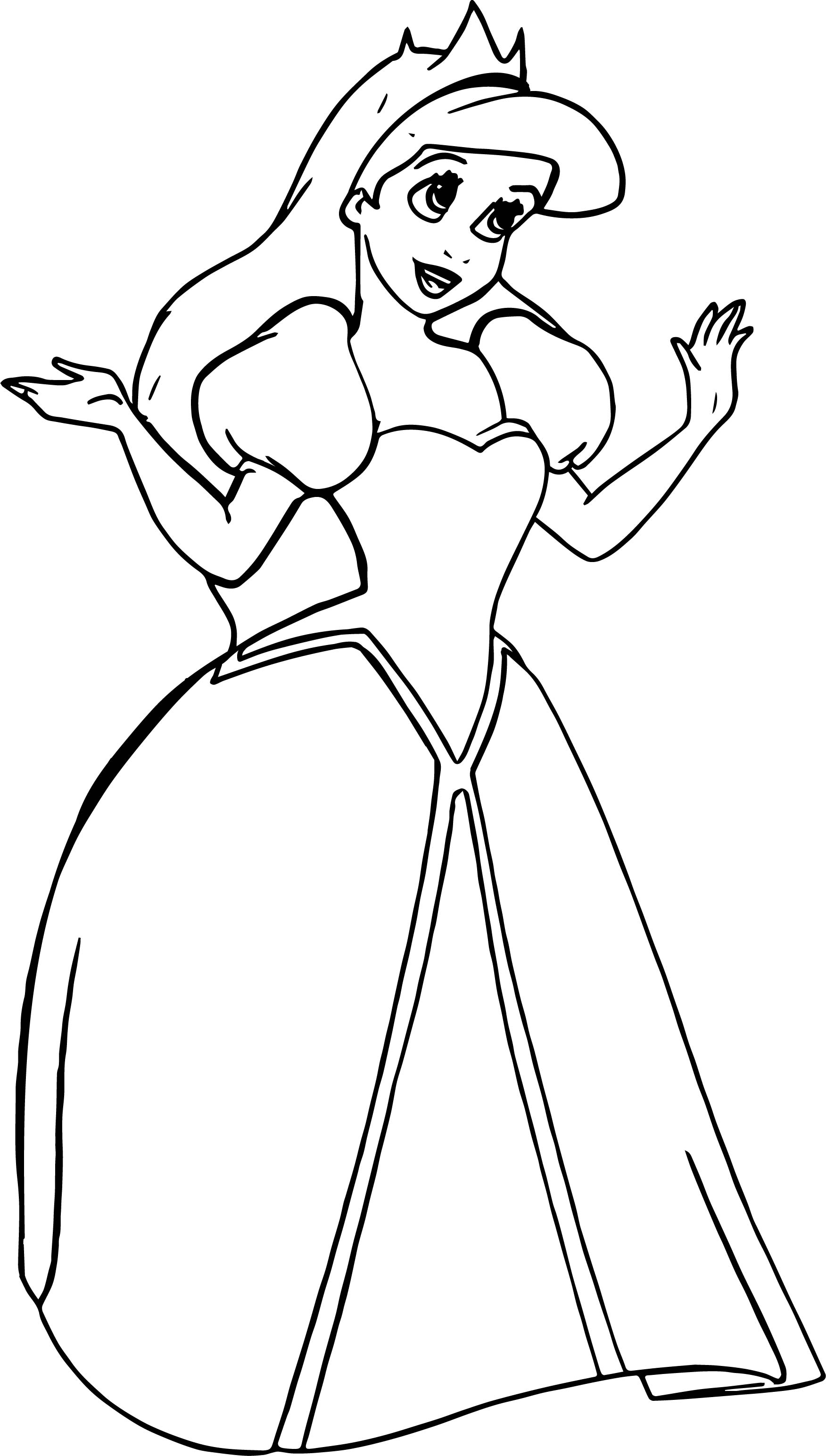 1752x3088 Wedding Princess Ariel Coloring Page Pages