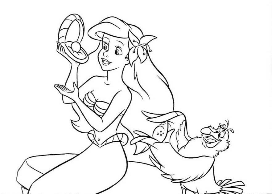 Ariel Coloring Sheets 882x630 Ariel Coloring Sheets