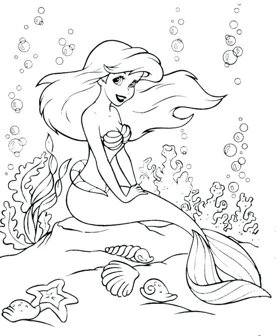 550x670 Ariel Mermaid Coloring Pages The Princess Mermaid Coloring Pages