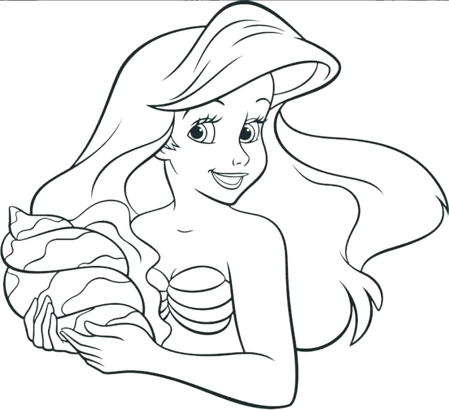 878x802 Free Coloring Pages Ariel Princess Printable Coloring Coloring