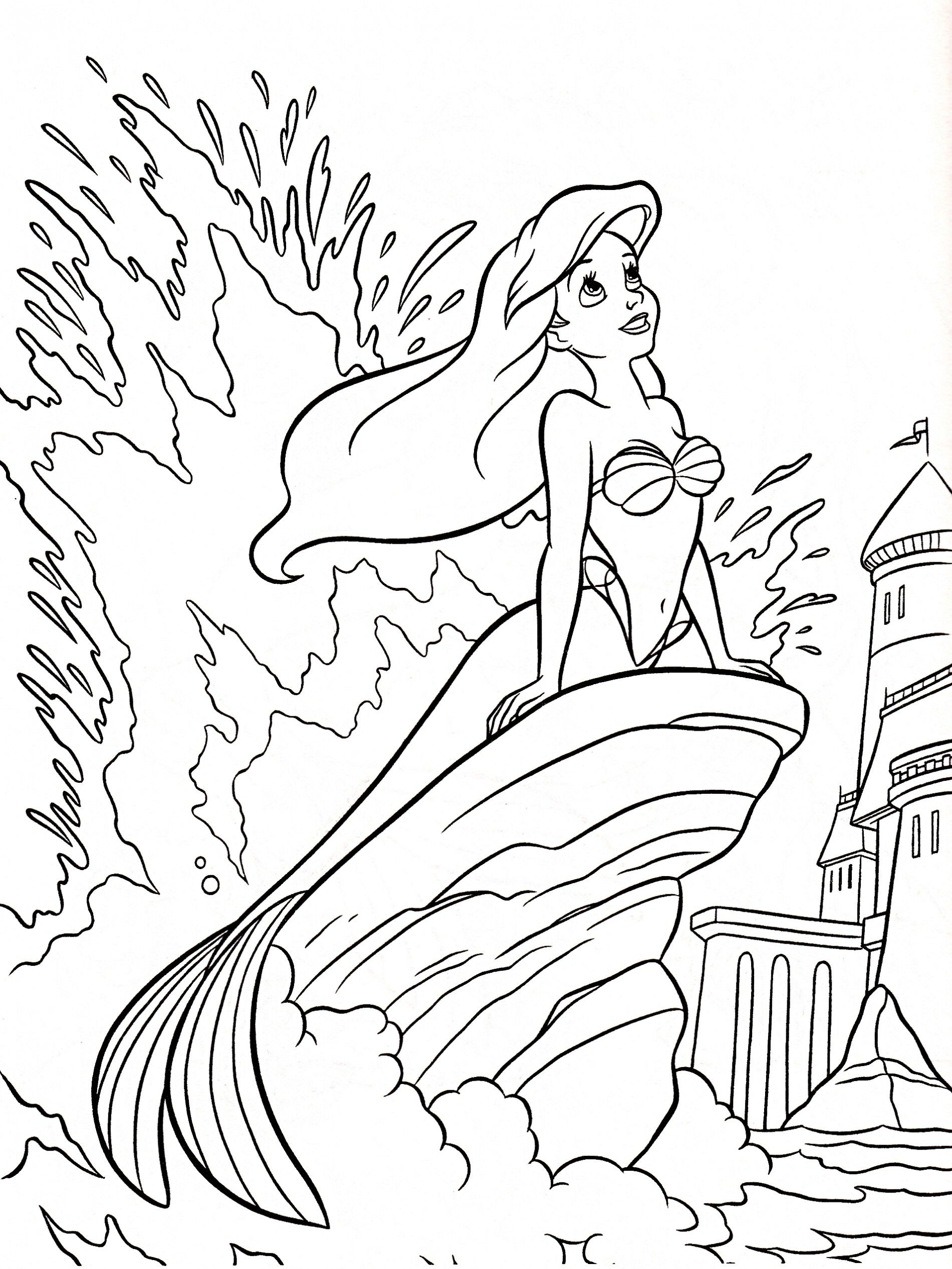 Little Mermaid Coloring Pages 1900x2532 Little Mermaid Coloring Pages