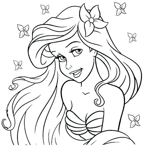 Ariel Mermaid Coloring Page Little Mermaid Color Pages A 500x506 Ariel Mermaid Coloring Page Little Mermaid Color Pages A