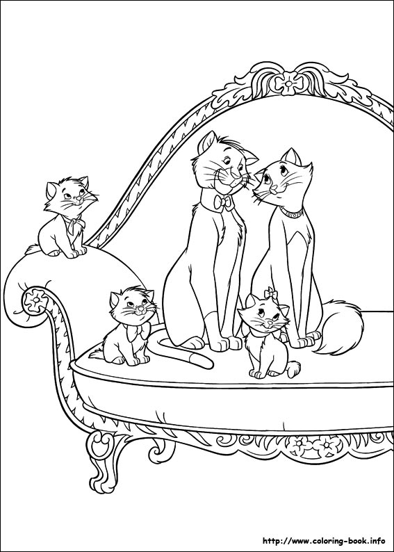 The Aristocats Coloring Picture Colorless 567x794 The Aristocats Coloring Picture Colorless