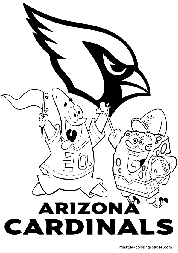 Nfl Arizona Cardinals Spongebob Coloring Page 595x842 Nfl Arizona Cardinals Spongebob Coloring Page