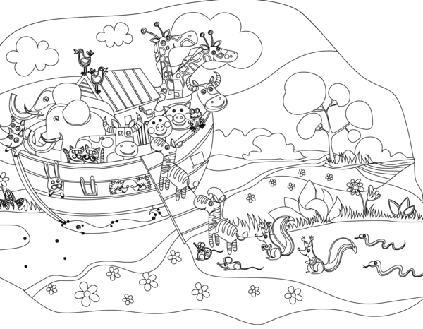 600x466 Free Noah's Ark Coloring Page Children's Ministry Deals