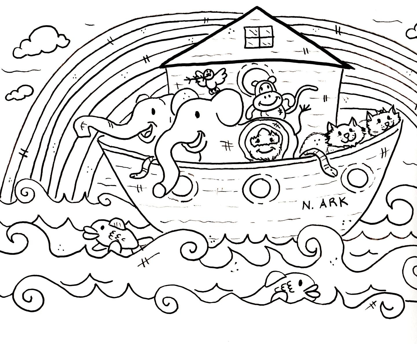 1441x1191 Coloring Pages Noah Ark Fun Time