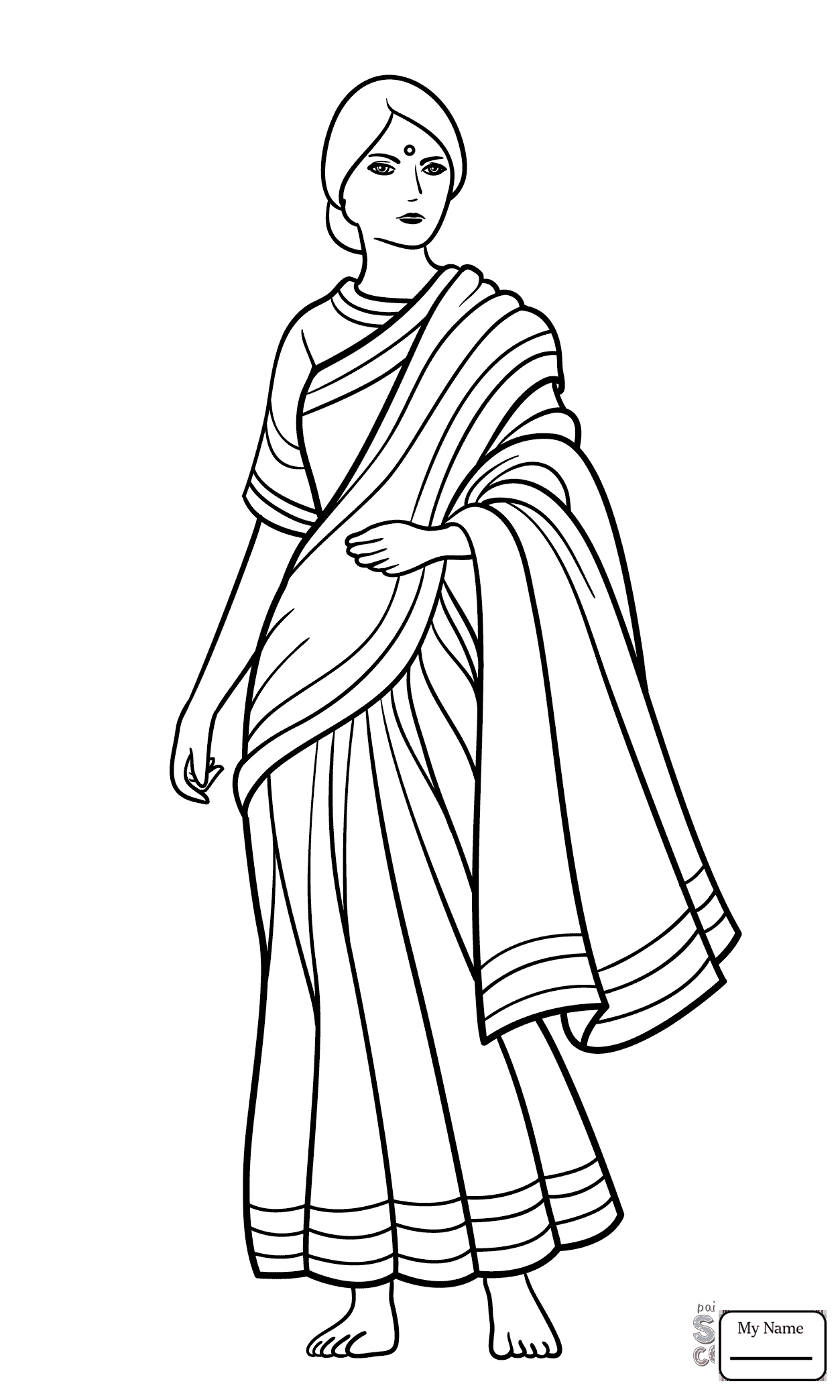 1253x2087 Indian Flag Coloring Page