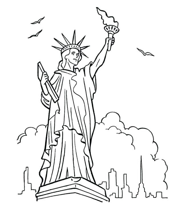 Statue Of Liberty Coloring Page Great Armed Forces Day In Statue 600x734 Statue Of Liberty Coloring Page Great Armed Forces Day In Statue