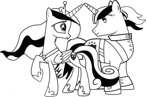 My Little Pony Coloring Pages Princess Cadence And Shining Armor 600x400 My Little Pony Coloring Pages Princess Cadence And Shining Armor