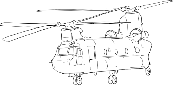 600x295 Military Helicopter Coloring Pages