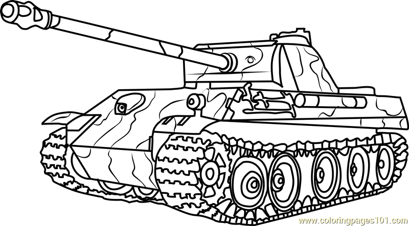 German Panther Army Tank Coloring Page 800x443 German Panther Army Tank Coloring Page