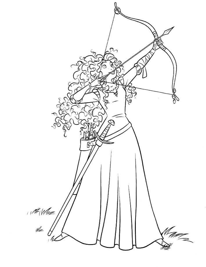 710x922 Merida Directing Bow Arrow Coloring Pages Printable Coloring