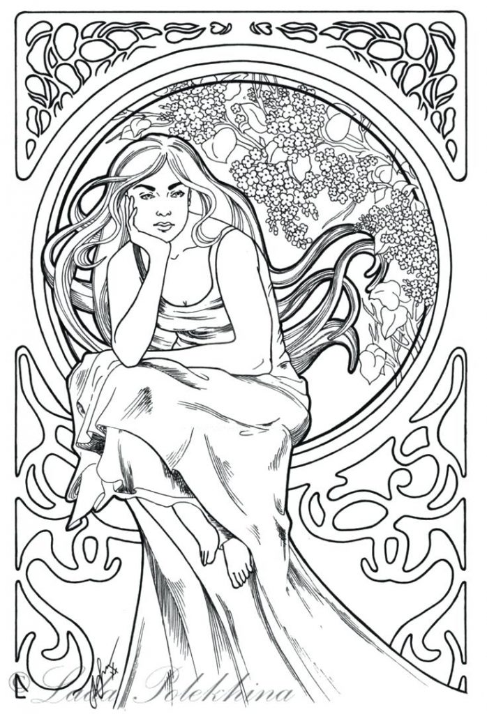 Art Deco Coloring Pages 698x1024 Art Deco Coloring Pages