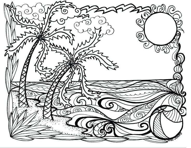 736x568 Fun Art Coloring Pages Summer Worksheets Page Illustration