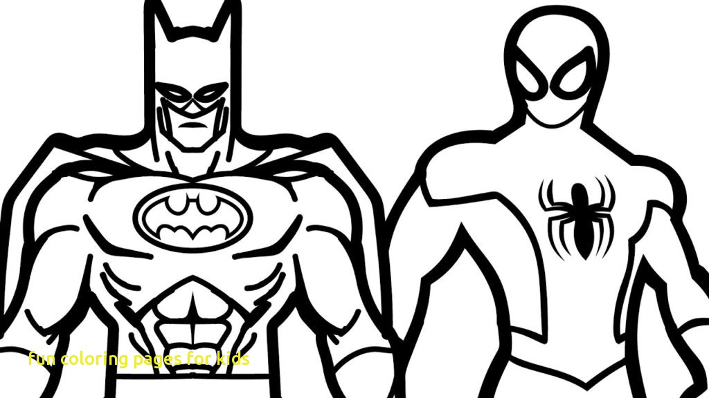 1024x576 Fun Coloring Pages For Kids With Spiderman And Batman Coloring