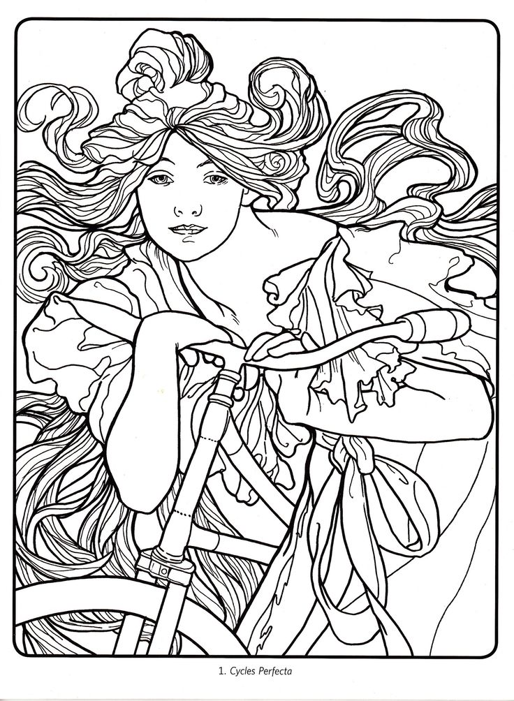 87 Best Art Nouveau Coloring Pages For Adults Images 736x1004 87 Best Art Nouveau Coloring Pages For Adults Images