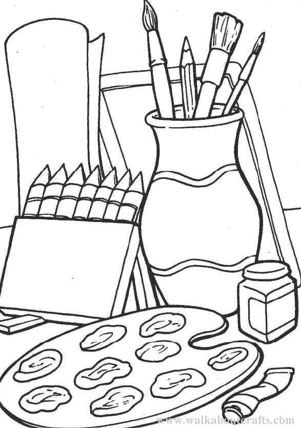 41768 Art Supplies Coloring Pages.jpg Recettes 587x835 41768 Art Supplies Coloring Pages.jpg Recettes