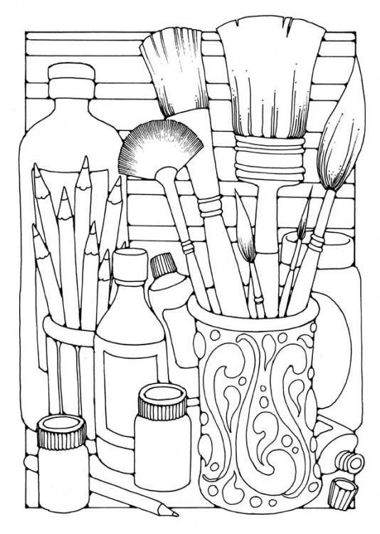 Art Supplies Coloring Pages 534x750 Art Supplies Coloring Pages