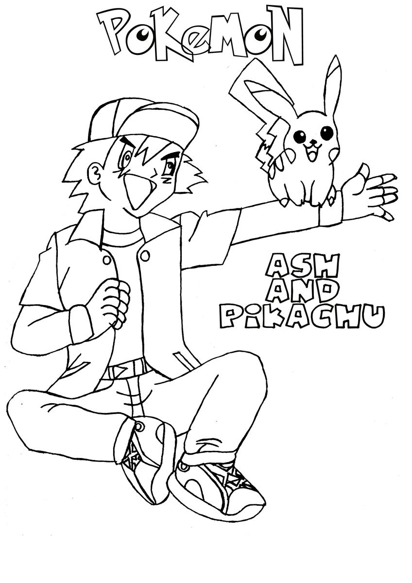 Awesome Ash And Pikachu Coloring Pages Design Free Coloring Book 848x1200 Awesome Ash And Pikachu Coloring Pages Design Free Coloring Book