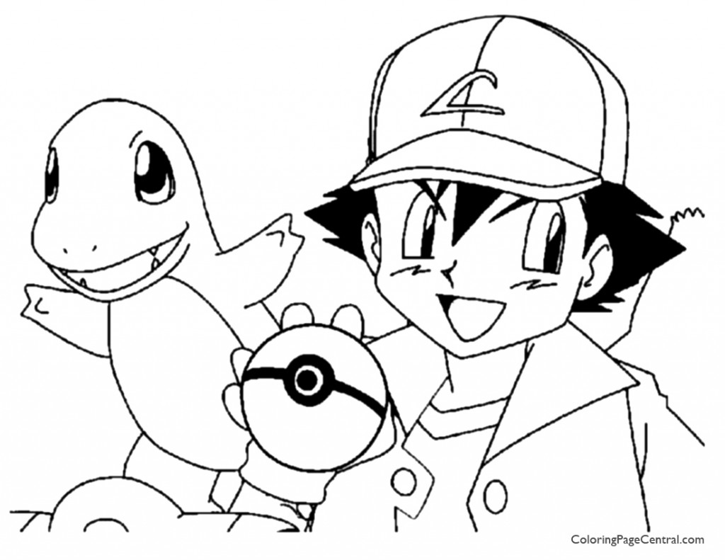 Pokemon Ash Coloring Page 01 Coloring Page Central 1024x791 Pokemon Ash Coloring Page 01 Coloring Page Central