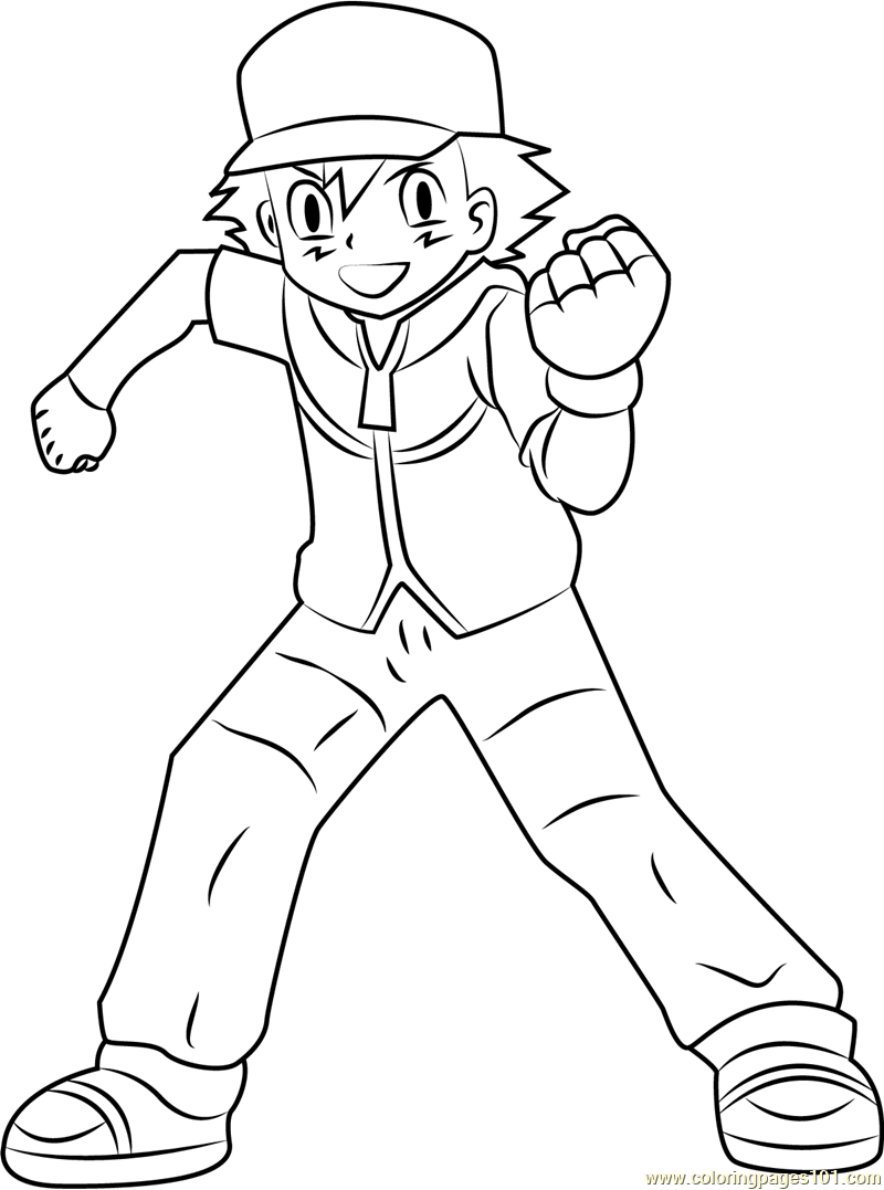 Ash Ketchum Pokemon Character Coloring Page 800x1077 Ash Ketchum Pokemon Character Coloring Page