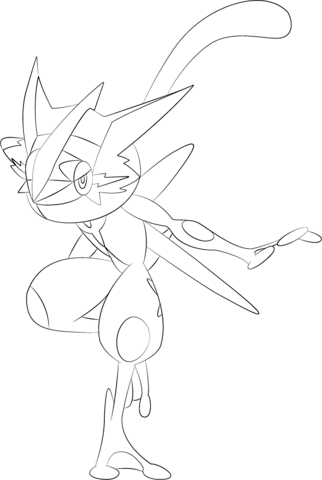 322x480 Coloring Pages Of Greninja Ashs Greninja Coloring Page Free