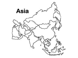 320x240 Asia Coloring Page Asia Continent In World Map Coloring Page