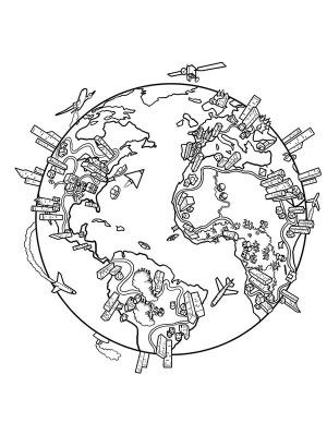 300x388 Asia World Map Coloring Page