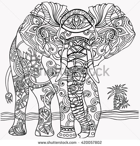 Asian Elephant Coloring Page