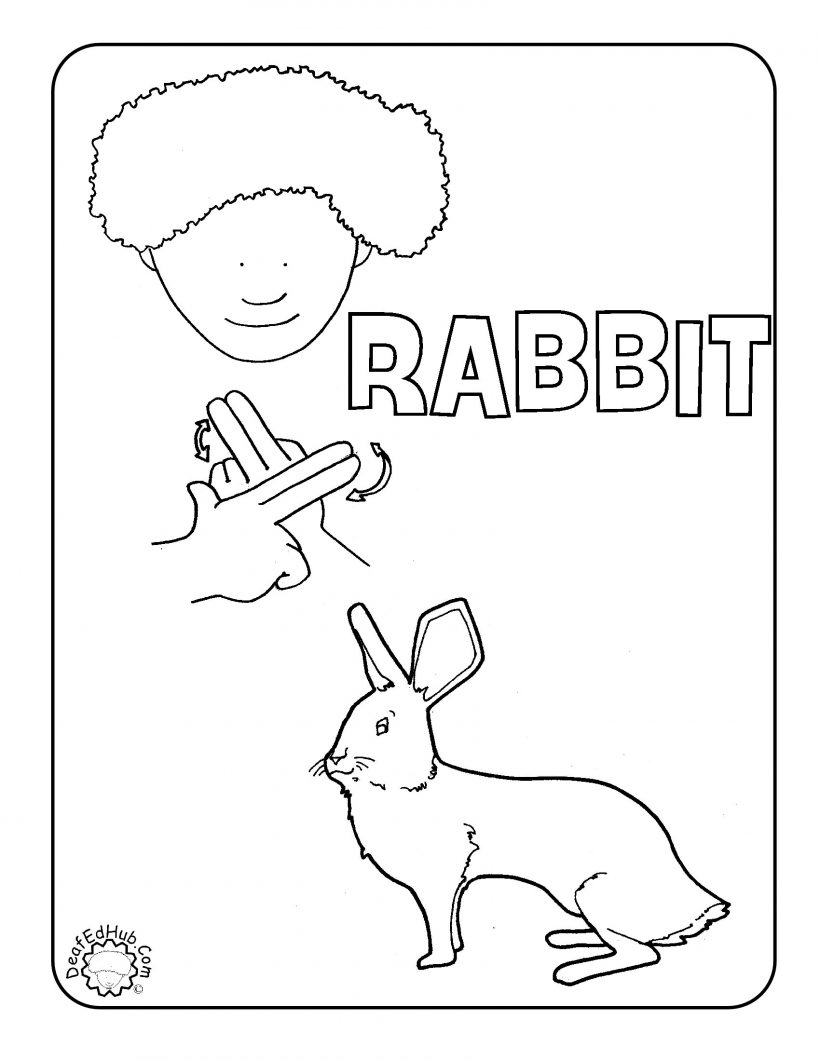 820x1061 Chair Contemporary Sign Language Coloring Pages Awesome Rabbit